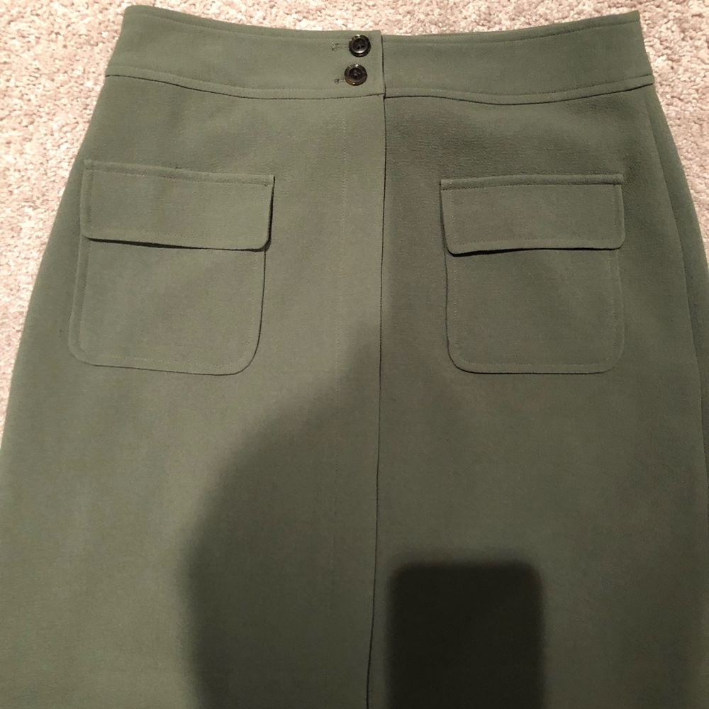 Banana Republic Army Green Knee Length Skirt, 0